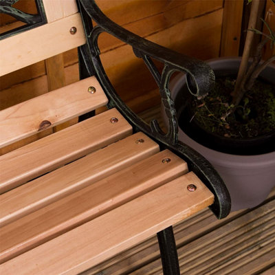3 Seater Garden Wooden Bench - Rose - 6