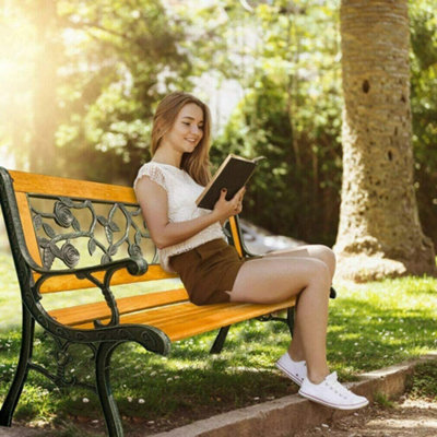 3 Seater Garden Wooden Bench - Rose - 8
