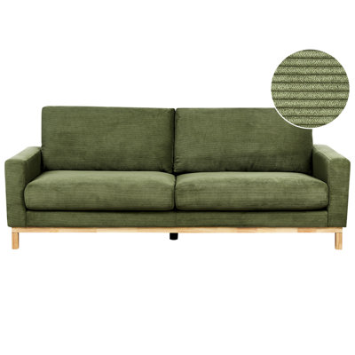 3 Seater Jumbo Cord Sofa Green SIGGARD