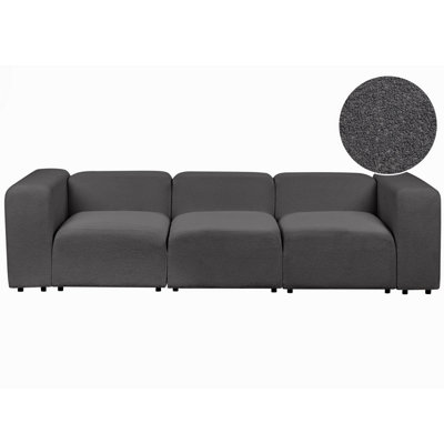 3 Seater Modular Boucle Sofa Dark Grey FALSTERBO