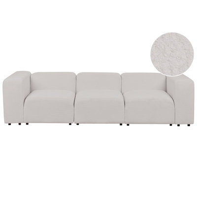 3 Seater Modular Boucle Sofa Light Grey FALSTERBO