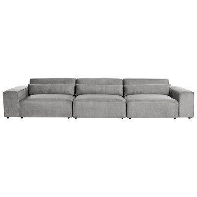 3 Seater Modular Fabric Sofa Grey HELLNAR