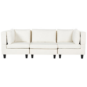 3-Seater Modular Fabric Sofa White UNSTAD