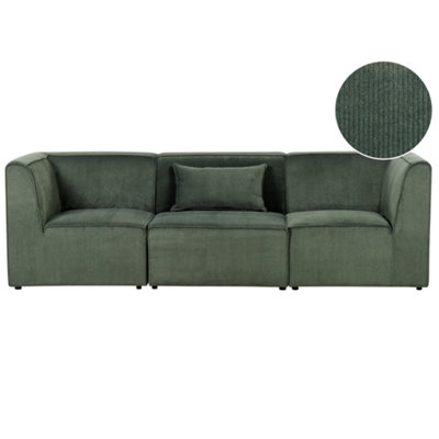 3 Seater Modular Jumbo Cord Sofa Dark Green LEMVIG