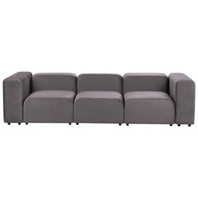 3 Seater Modular Velvet Sofa Dark Grey FALSTERBO