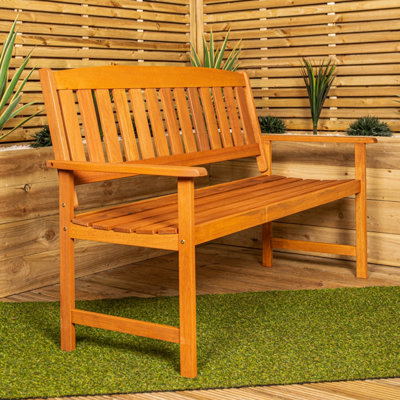 3 Seater Outdoor Traditional Wooden Garden Patio Bench - 3