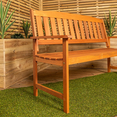 3 Seater Outdoor Traditional Wooden Garden Patio Bench - 5