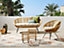 3 Seater Rattan Sofa Set with Side Tables Natural MARATEA/ CESENATICO