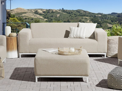 3 Seater Sofa 3 Seater Fabric Beige ROVIGO