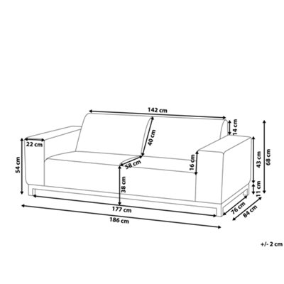 3 Seater Sofa 3 Seater Fabric Beige ROVIGO - 3