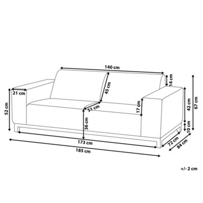 3 Seater Sofa 3 Seater Fabric Light Grey ROVIGO - 3