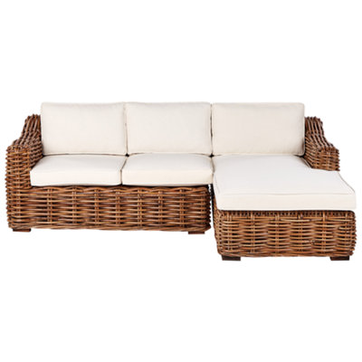 3 Seater Sofa 3 Seater Left Hand Rattan Natural BRIATICO