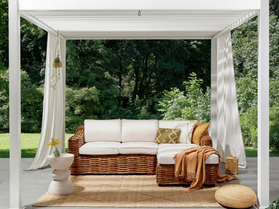 3 Seater Sofa 3 Seater Left Hand Rattan Natural BRIATICO