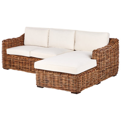 3 Seater Sofa 3 Seater Left Hand Rattan Natural BRIATICO - 4