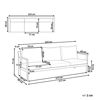 3 Seater Sofa 3 Seater Light Grey KIATO - 3