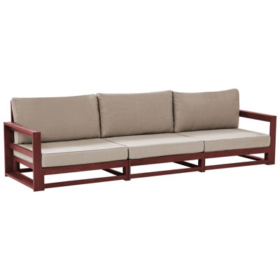 3 Seater Sofa 3 Seater Wood Dark Red TIMOR