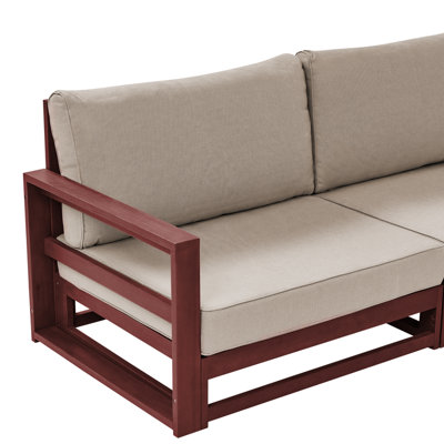 3 Seater Sofa 3 Seater Wood Dark Red TIMOR - 7