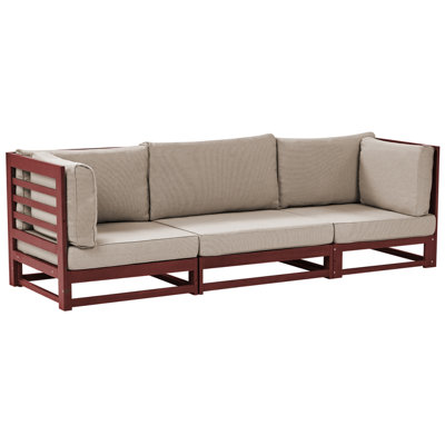 3 Seater Sofa 3 Seater Wood Dark Red TRANI