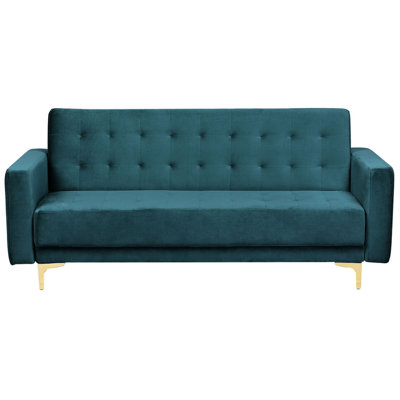 3 Seater Sofa ABERDEEN Teal Velvet