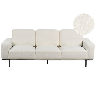 3 Seater Sofa Boucle White SOVIK