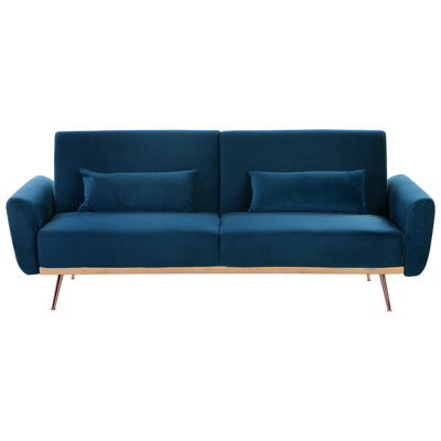 3 Seater Sofa EINA Navy Blue Velvet