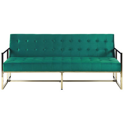 3 Seater Sofa MARSTAL Emerald Green Velvet