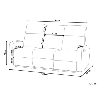 3 Seater Velvet Manual Recliner Sofa Light Grey VERDAL