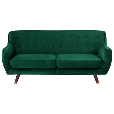 3 Seater Velvet Sofa Emerald Green BODO