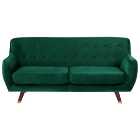 3 Seater Velvet Sofa Emerald Green BODO