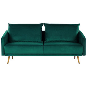 3 Seater Velvet Sofa Emerald Green MAURA