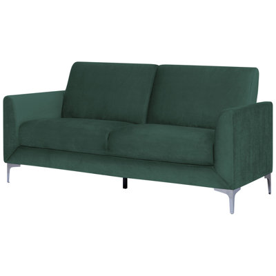 3 Seater Velvet Sofa Green FENES