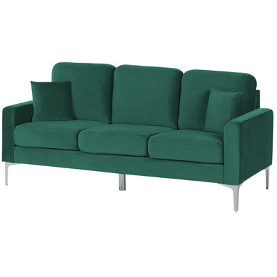 3 Seater Velvet Sofa Green GAVLE