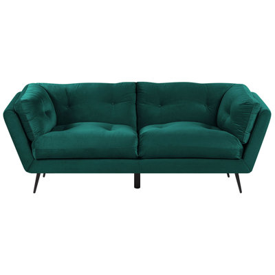 3 Seater Velvet Sofa Green LENVIK