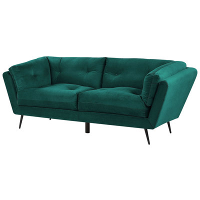 3 Seater Velvet Sofa Green LENVIK