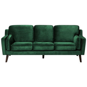 3 Seater Velvet Sofa Green LOKKA