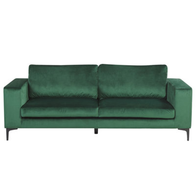 3 Seater Velvet Sofa Green VADSTENA