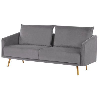 3 Seater Velvet Sofa Grey MAURA