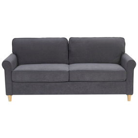 3 Seater Velvet Sofa Grey RONNEBY