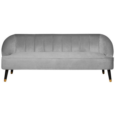 3 Seater Velvet Sofa Light Grey ALSVAG