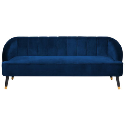 3 Seater Velvet Sofa Navy Blue ALSVAG