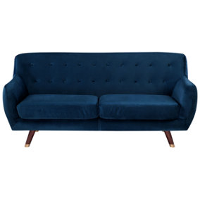 3 Seater Velvet Sofa Navy Blue BODO