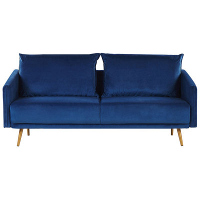 3 Seater Velvet Sofa Navy Blue MAURA