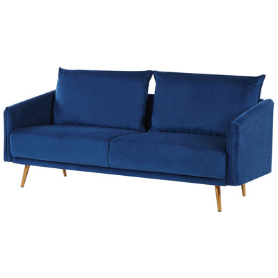 3 Seater Velvet Sofa Navy Blue MAURA
