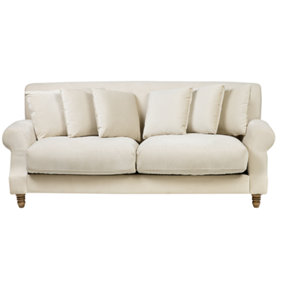 3 Seater Velvet Sofa Off-White EIKE