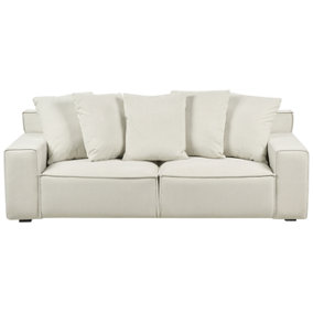 3 Seater Velvet Sofa Off-White VISKAN