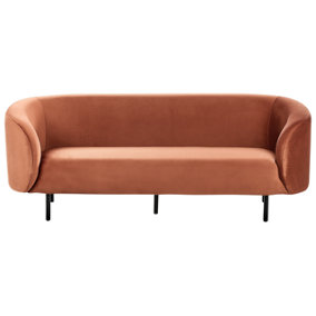 3 Seater Velvet Sofa Orange LOEN