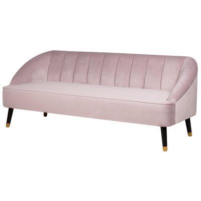 3 Seater Velvet Sofa Pink ALSVAG