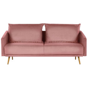 3 Seater Velvet Sofa Pink MAURA