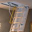 3 Section Timber Folding Loft Ladder & Handle Hatch & Frame 2.8m Max Height