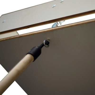 3 Section Timber Folding Loft Ladder Kit with Handle Hatch - 2.8m Maximum Height and Easy Installation